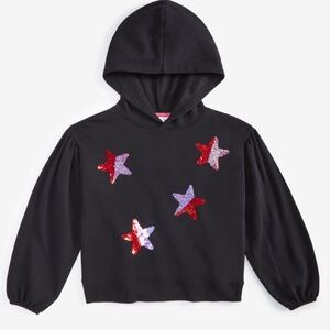NWT L  Epic Threads Little & Big Girls Star Sequined Pullover Hoodie
